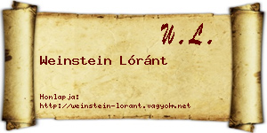 Weinstein Lóránt névjegykártya